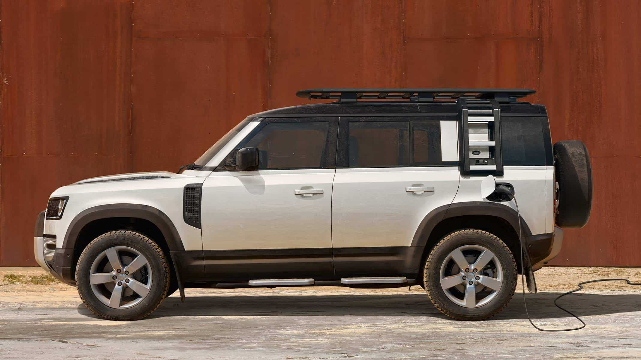 Defender Parked On The Roadside Charging Station