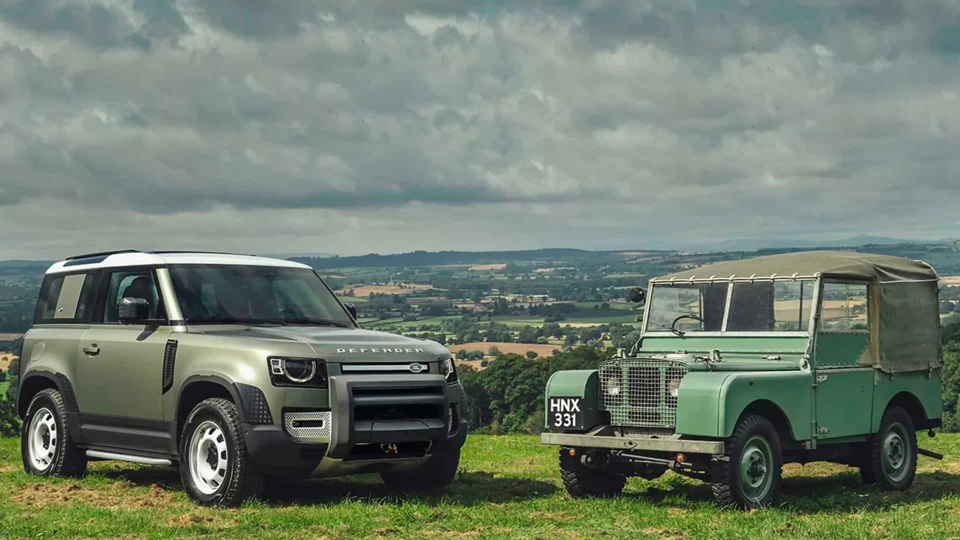 New and Old Defender face to face under open sky 