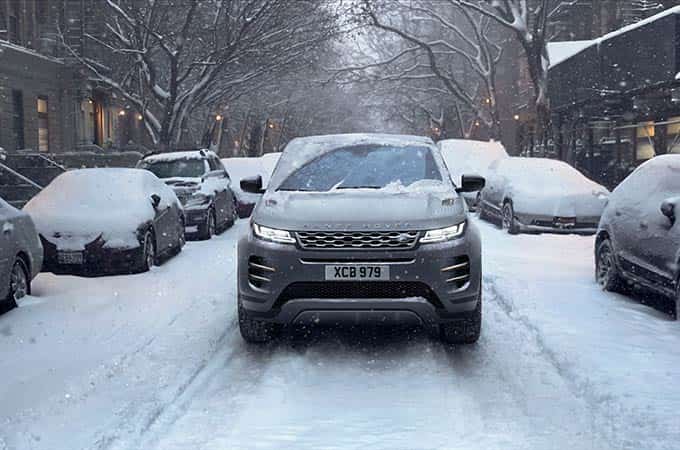 Range Rover in snow