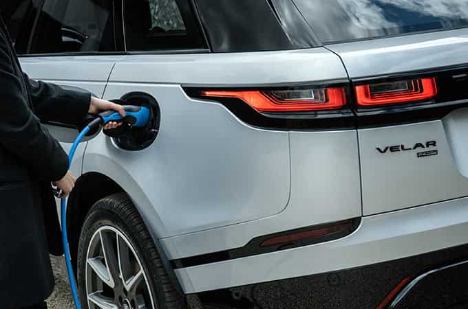 Range Rover Velar being charged